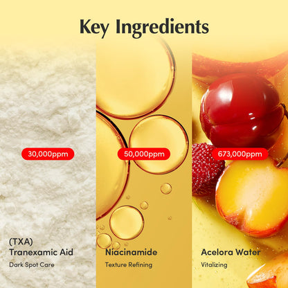 Crema Facial con Vitamina C, 5% Niacinamida y 3% TXA, Hidratación Ligera