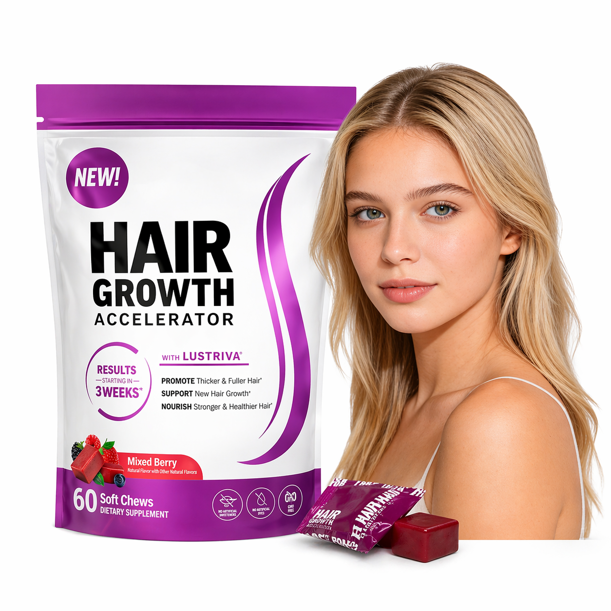 HairGrowth Pro™ – Gummies para Crecimiento y Fortaleza del Cabello