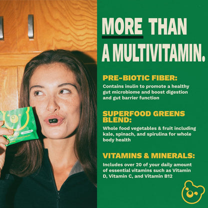 Gomitas multivitamínicas Super Greens para adultos, superalimento de vitaminas con espirulina