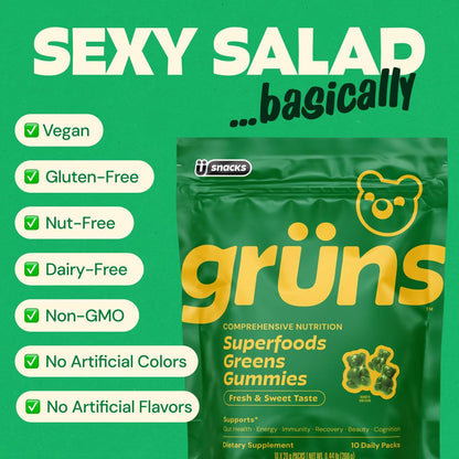Gomitas multivitamínicas Super Greens para adultos, superalimento de vitaminas con espirulina